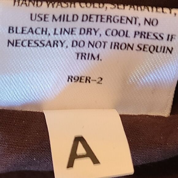 Eileen Fisher Women's Java Brown Rumpled Silk Sequined Dress Size XS - Picture 10 of 15